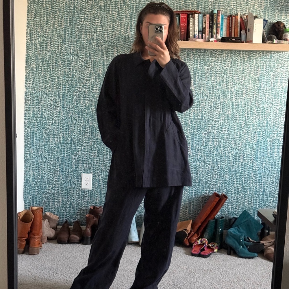 Eileen‎ Fisher gray Linen Two-Piece Set